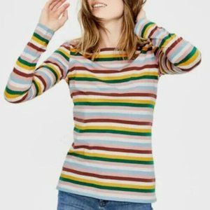 Boden Breton Stripes Ahead of the Rest Top Size 16 Cotton Long Sleeve Tee NEW